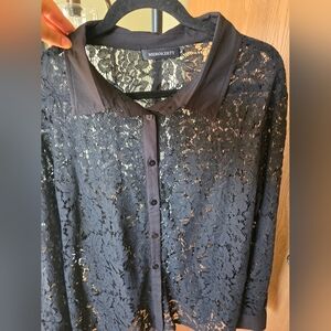 Black Lace Women Top